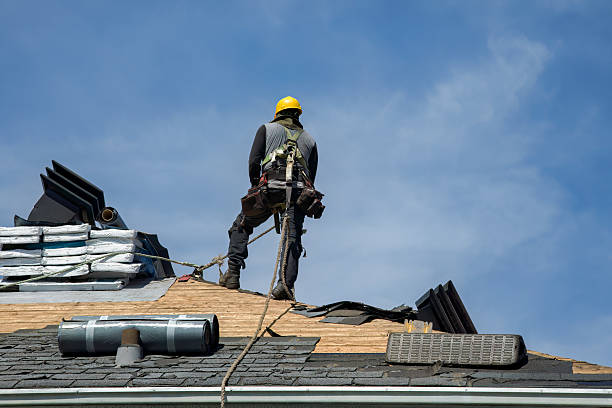 Professional Gutter Installation technician working in Fairhaven, MA